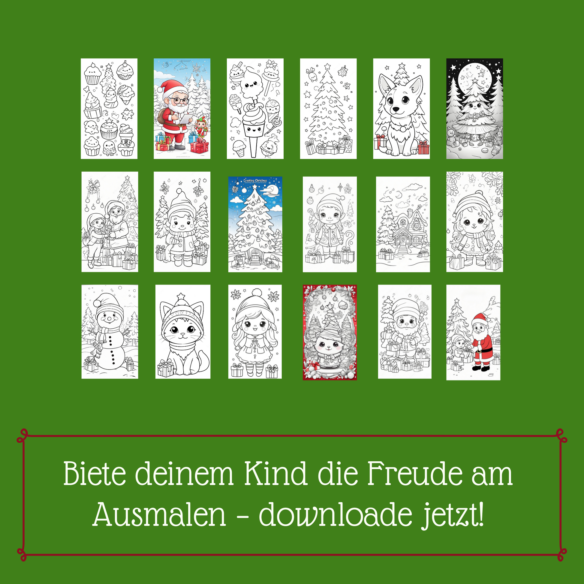 Malbuch mit süssen Weihnachtsmotiven für Kleinkinder (Download) - NEDprint