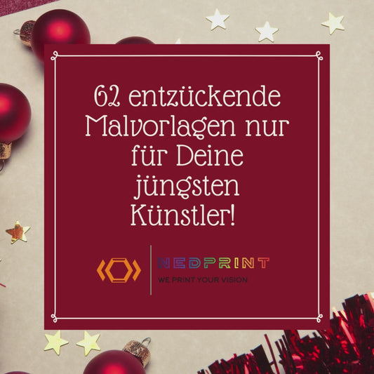 Malbuch mit süssen Weihnachtsmotiven für Kleinkinder (Download)