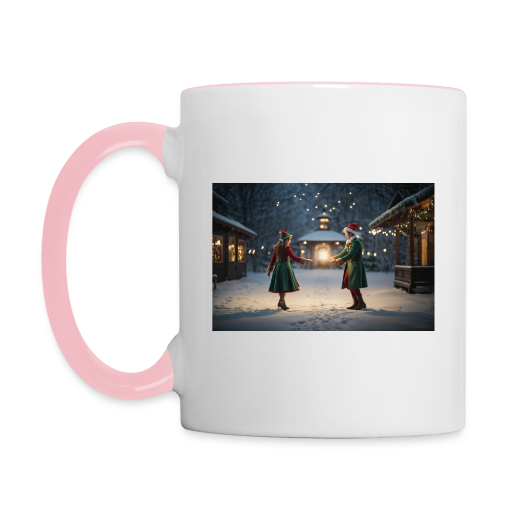 Tasse zweifarbig - Weiß/Pink