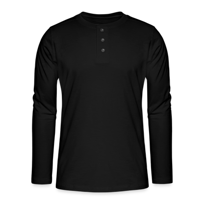 Henley Langarmshirt - Schwarz