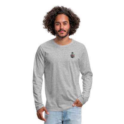 Männer Premium Langarmshirt - Grau meliert