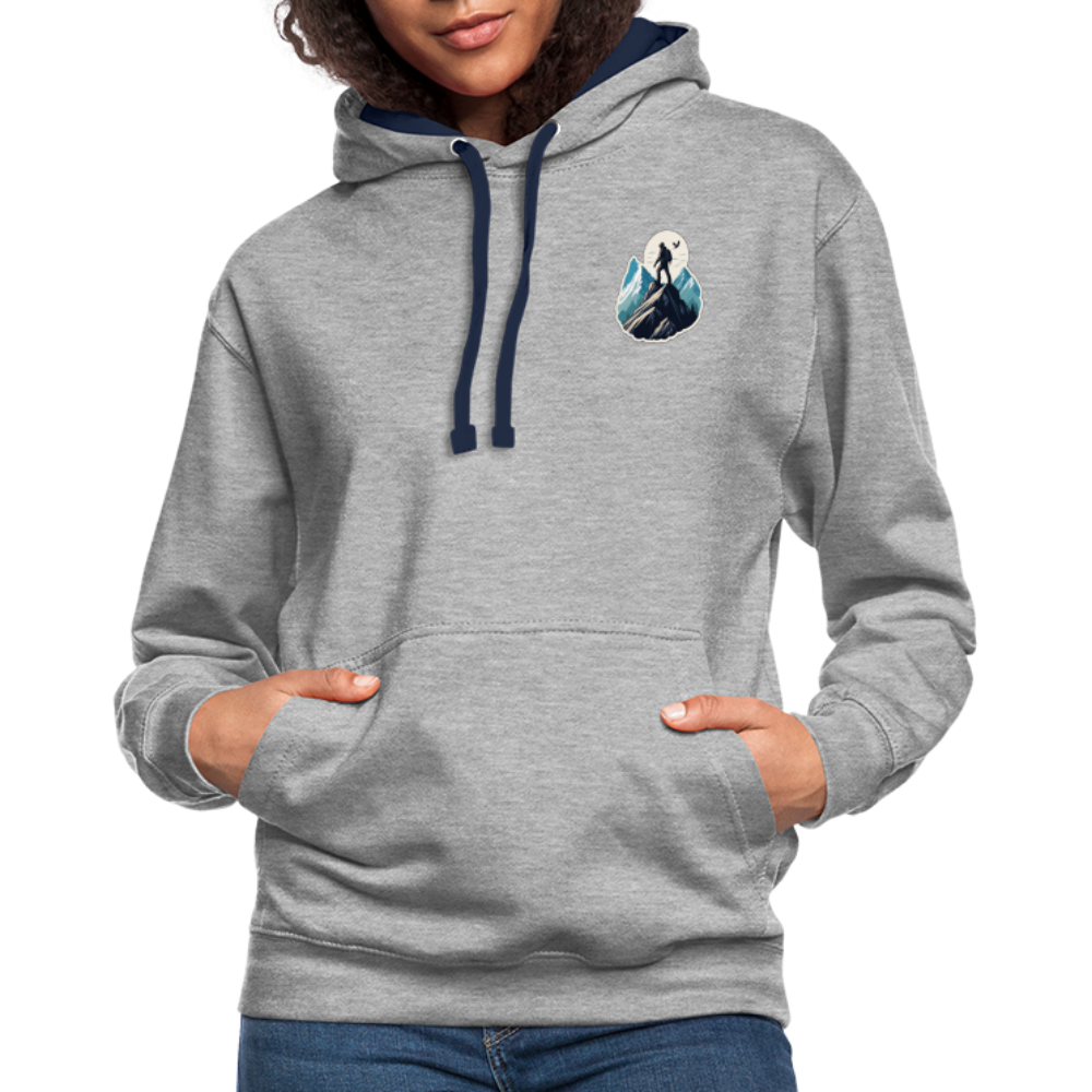 Kontrast-Hoodie - Grau meliert/Navy