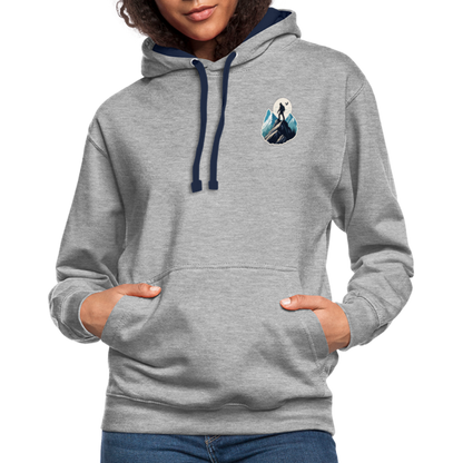 Kontrast-Hoodie - Grau meliert/Navy