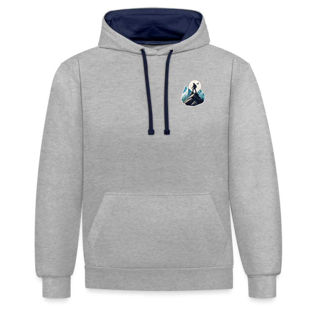 Kontrast-Hoodie - Grau meliert/Navy