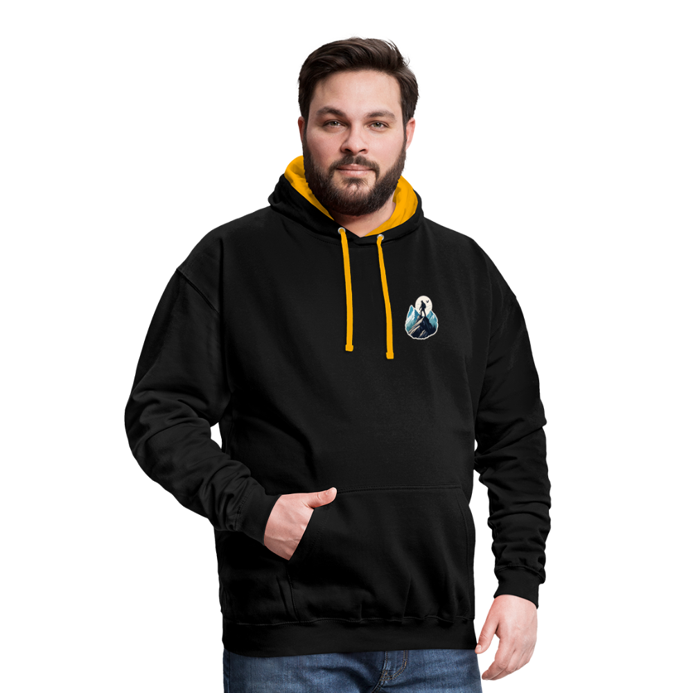 Kontrast-Hoodie - Schwarz/Gold