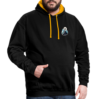 Kontrast-Hoodie - Schwarz/Gold